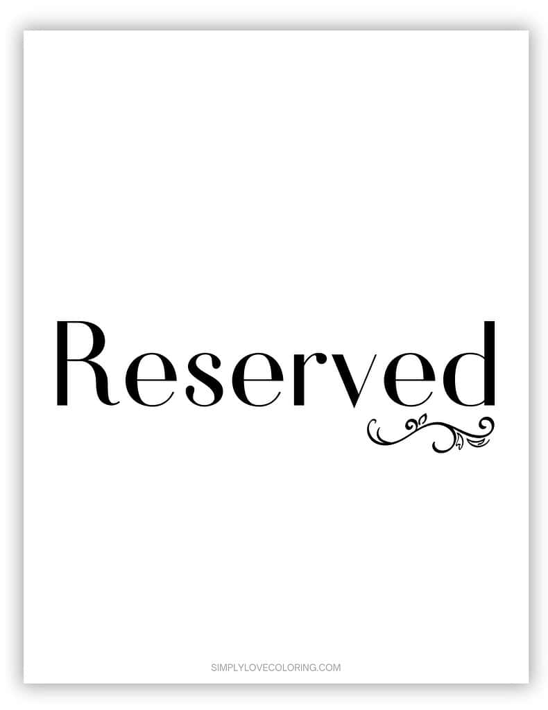free printable reserved sign (free pdf download) - simply love